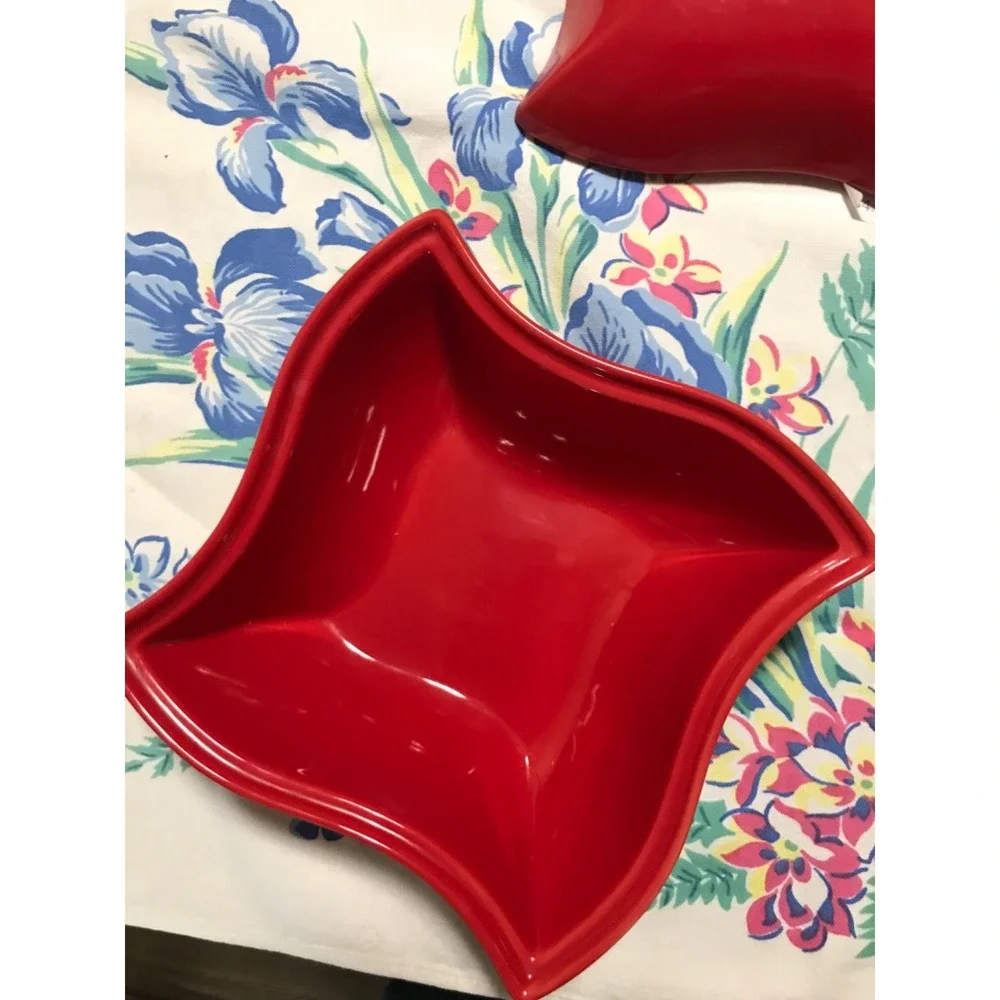 Godinger Sienna‎ Red Pinwheel 1 Qt Covered Baking Dish/ Casserole 80s Vintage